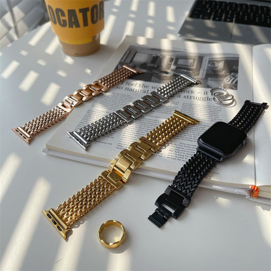 Stainless Steel Strap For iwatch Band 41mm 45mm 40mm 44mm 7 6 5 4 3 2 Watch Strap 38mm 42mm Bracelet Fashion Metal WatchBand