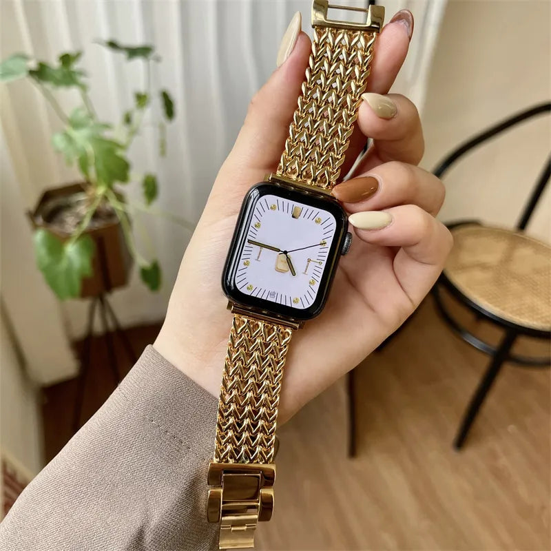 Stainless Steel Strap For iwatch Band 41mm 45mm 40mm 44mm 7 6 5 4 3 2 Watch Strap 38mm 42mm Bracelet Fashion Metal WatchBand