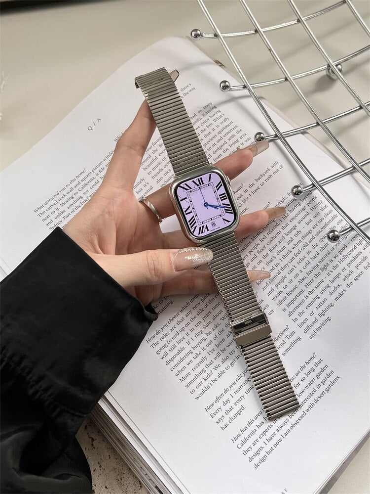 Luxury Stainless Steel Strap For Apple Watch Band 41mm 44 40mm 45 49mm 42 38mm Metal Bracelet For iWatch Series 8 7 se 6 3 4 5 Apple watch Ultra
