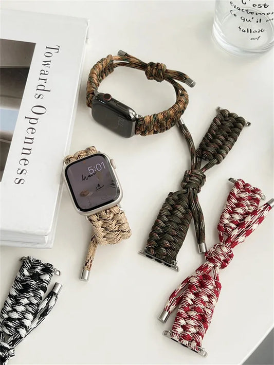 Fashion Sport Braided Band For Apple Watch Series 8 7 6 5 4 3 2 SE Classic Nylon Strap For iWatch 41mm 45mm 38 42 40 44 Bracelet