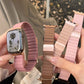 Unique Color Magnetic Leather Band For Apple Watch 41mm 38mm 40mm 42 44 45 Cute Girl Pink Strap For iwatch 8 7 SE 6 5 4 3 2